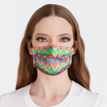 Load image into Gallery viewer, Retro Zig Zag Face Mask
