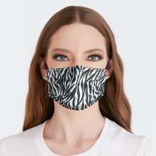 Load image into Gallery viewer, Black and White Zebra Face Mask

