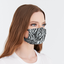 Load image into Gallery viewer, Black and White Zebra Face Mask
