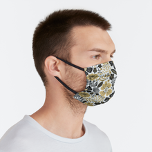 Load image into Gallery viewer, Black and Gold Floral Face Mask
